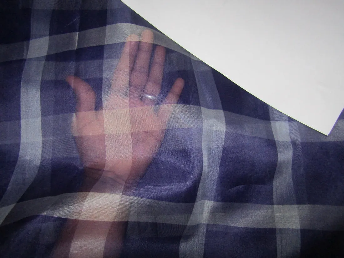 100% silk organza plaid fabric 44&quot; shades of purple