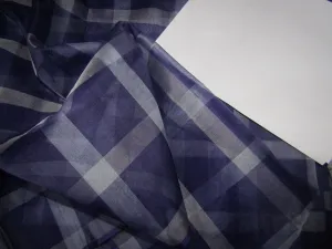 100% silk organza plaid fabric 44&quot; shades of purple