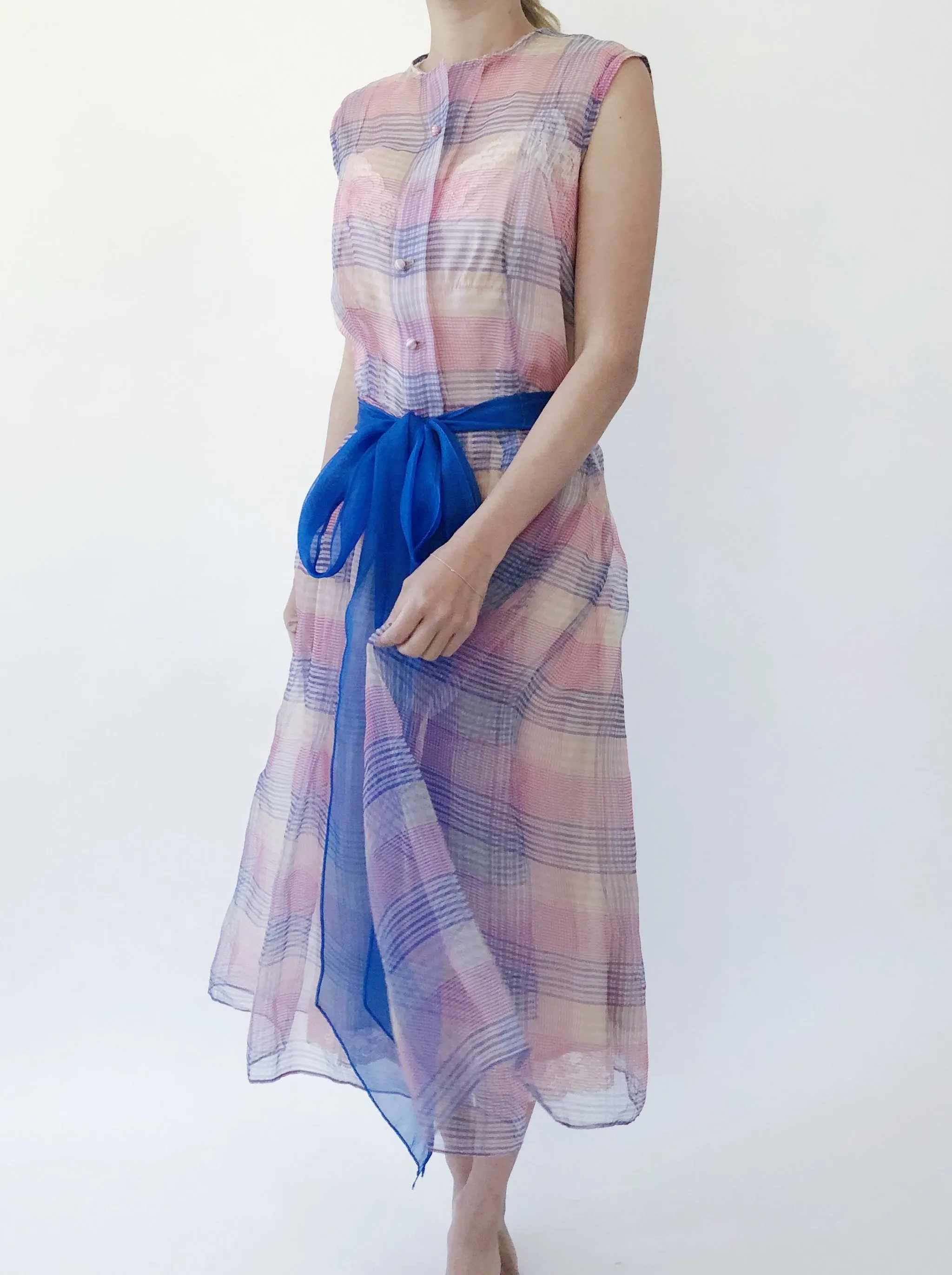 100% silk organza plaid fabric 44&quot; shades of purple
