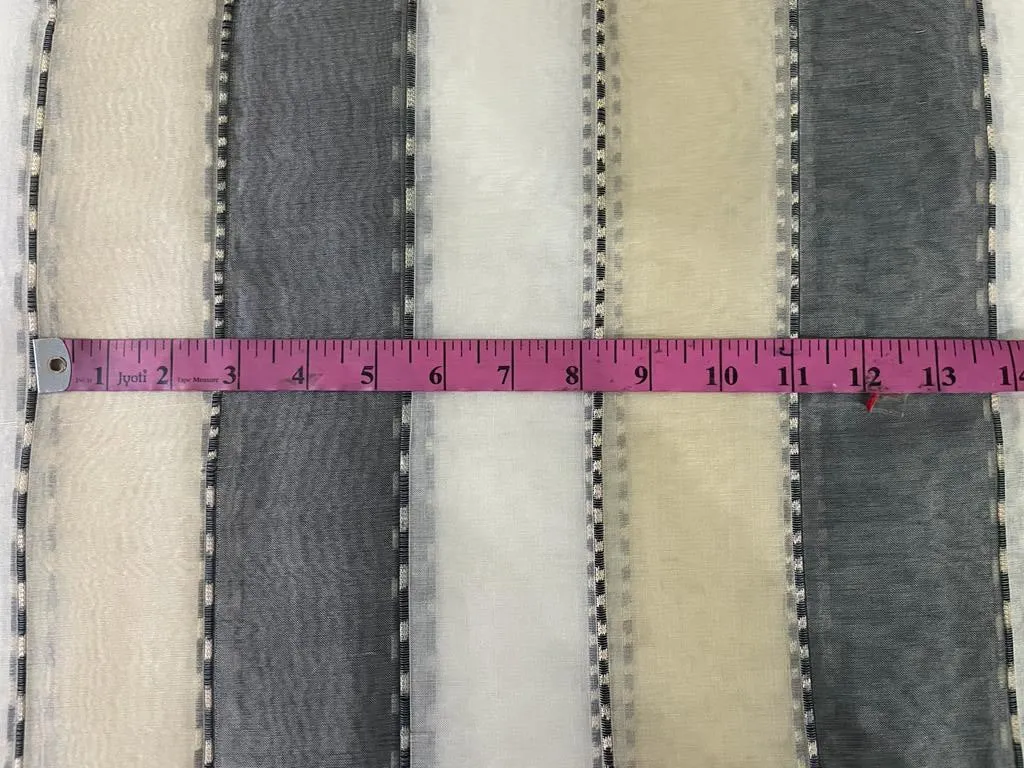100% silk organza stripes fabric 44" wide [9891]