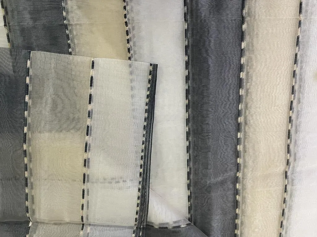 100% silk organza stripes fabric 44" wide [9891]