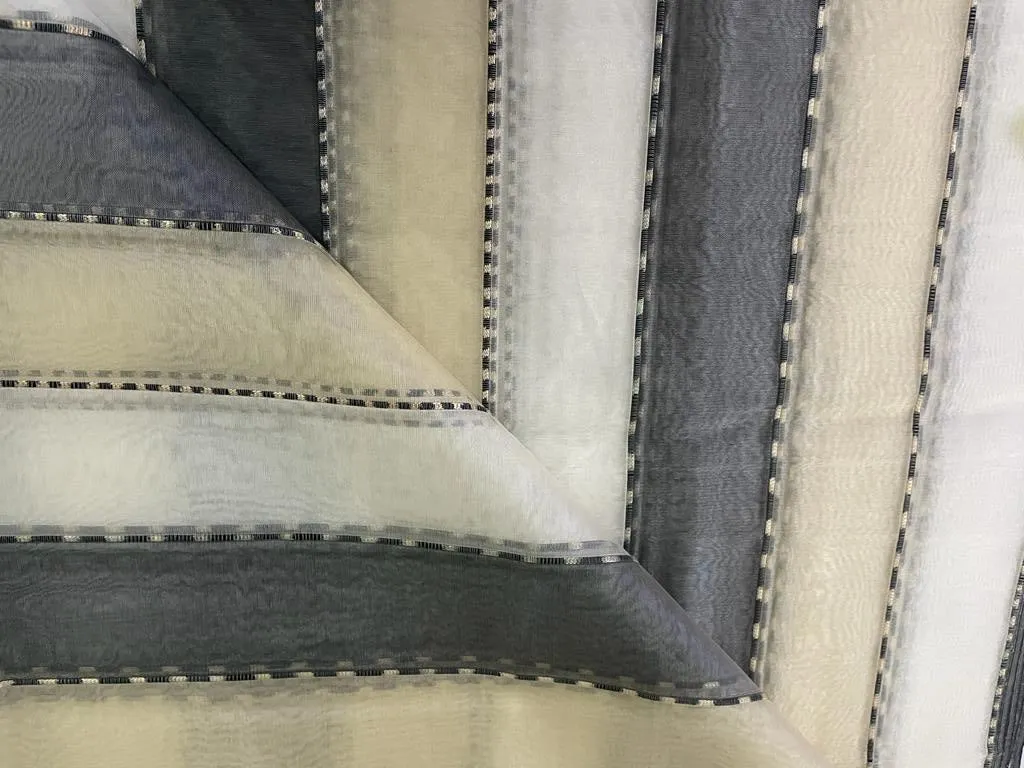 100% silk organza stripes fabric 44" wide [9891]