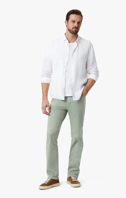 34 Heritage Charisma Relaxed Straight Leg Pants In Iceberg Green Twill