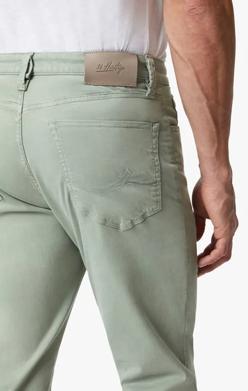 34 Heritage Charisma Relaxed Straight Leg Pants In Iceberg Green Twill