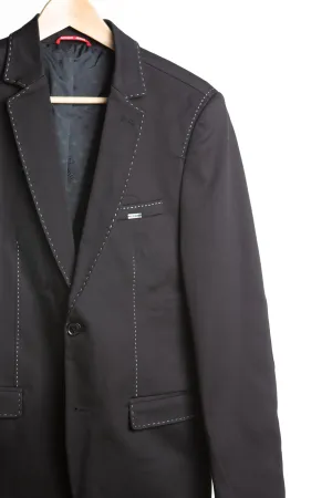 Accent Stitch Blazer - Black