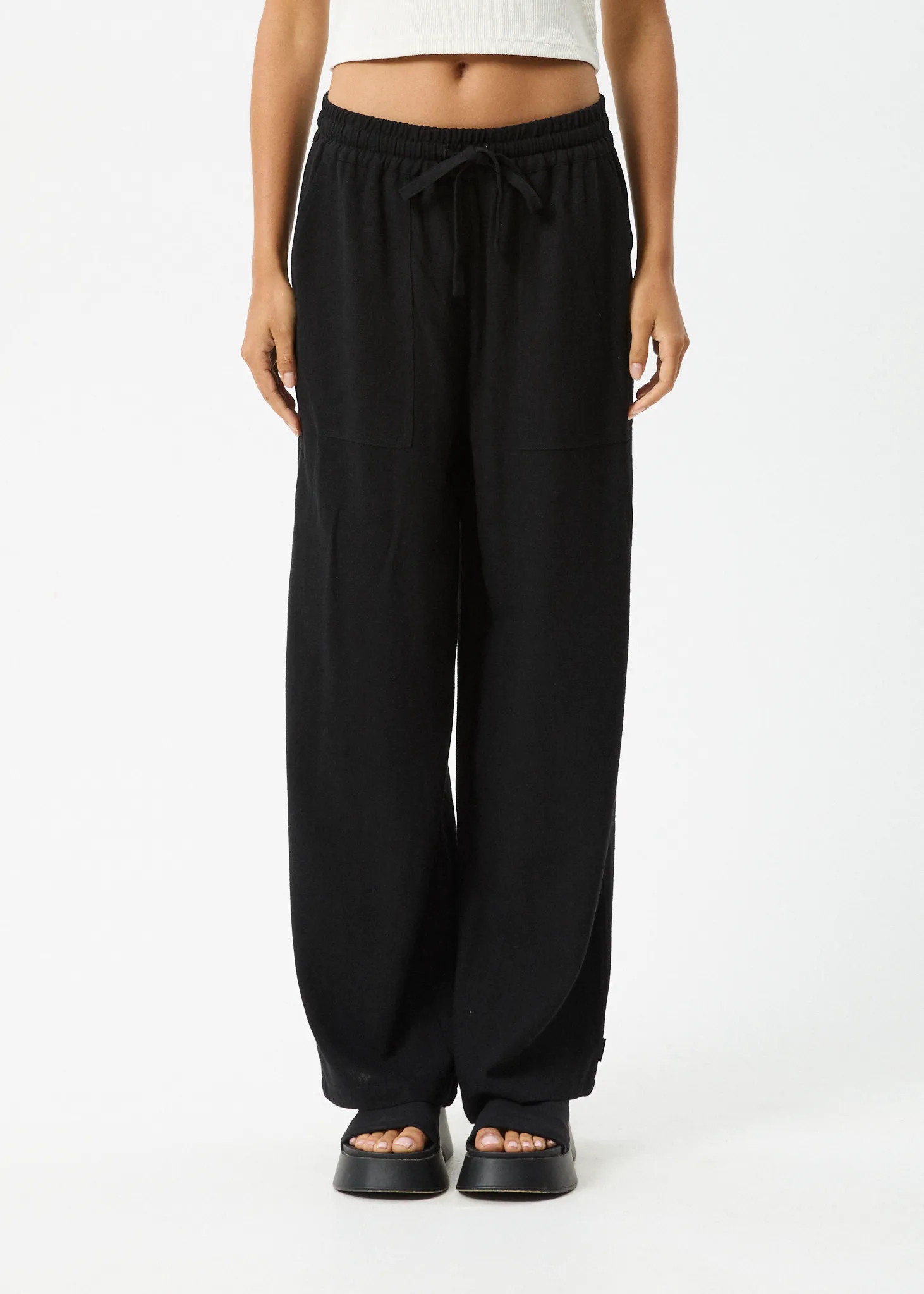AFENDS Womens Amaya - Wide Leg Pant - Black