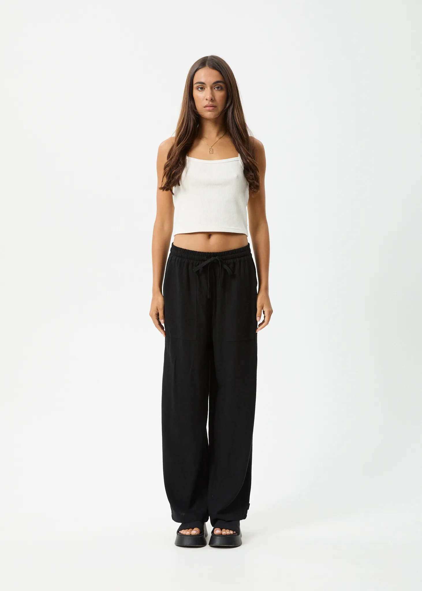 AFENDS Womens Amaya - Wide Leg Pant - Black