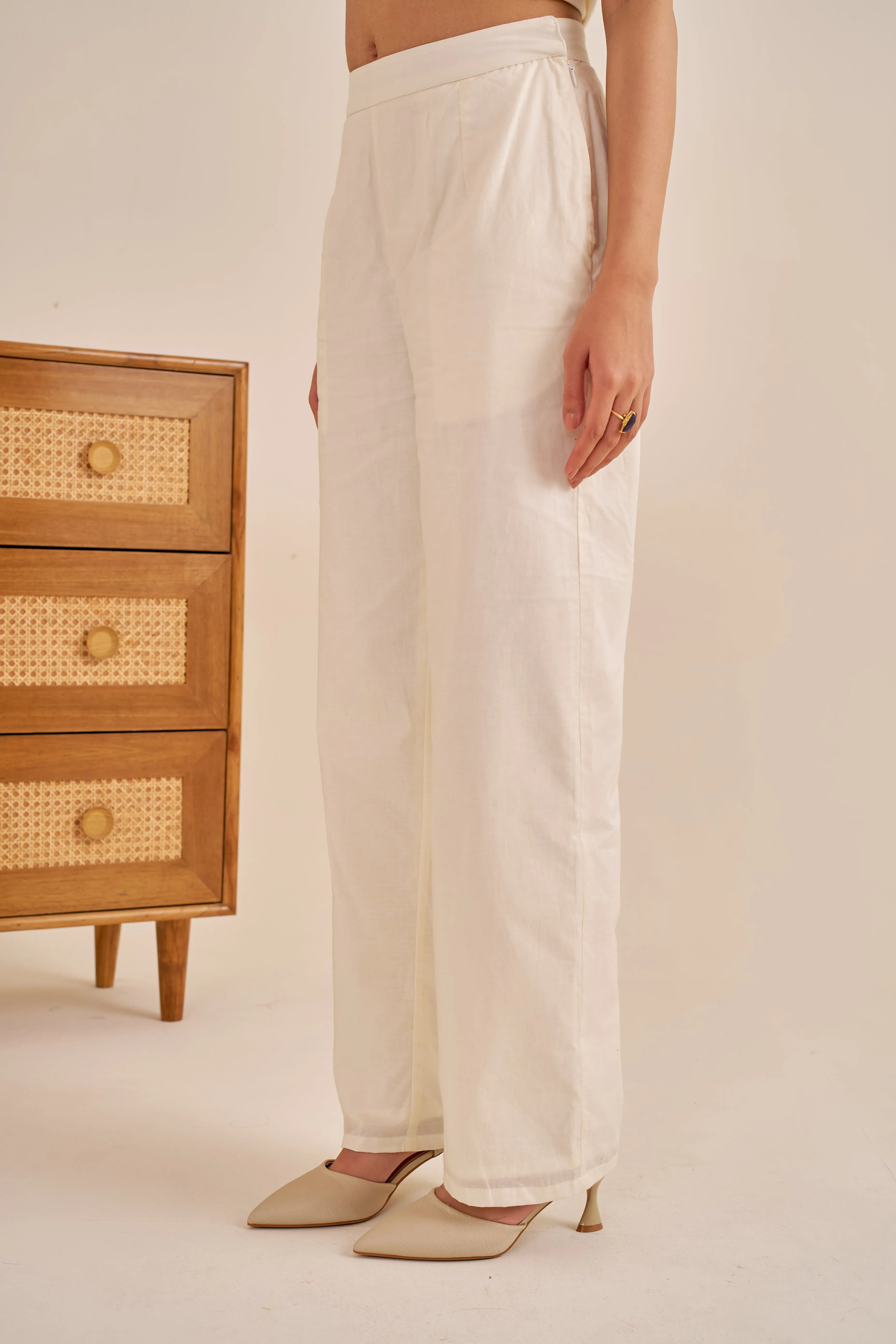 Alaya Meher Ivory Cotton Pants