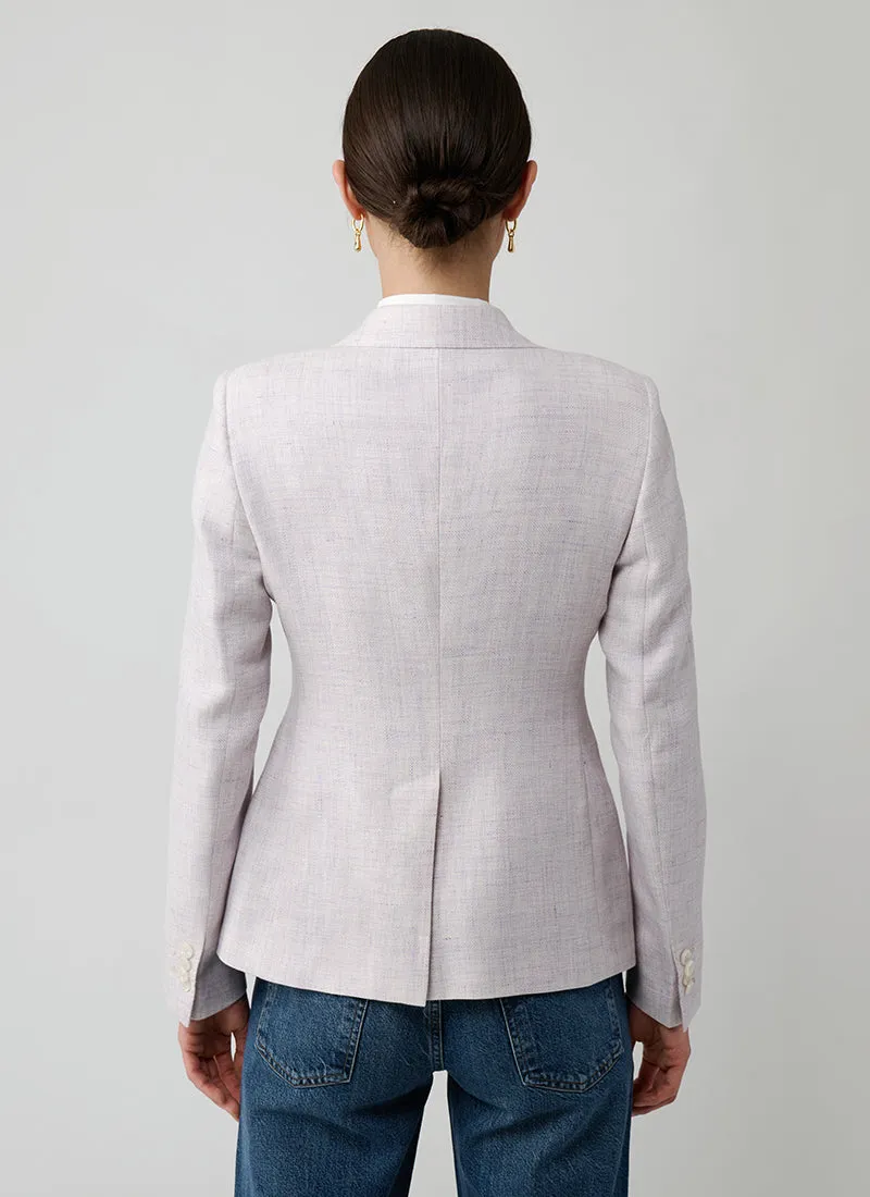 Alicya Double Breasted Lilac Bone Button Blazer