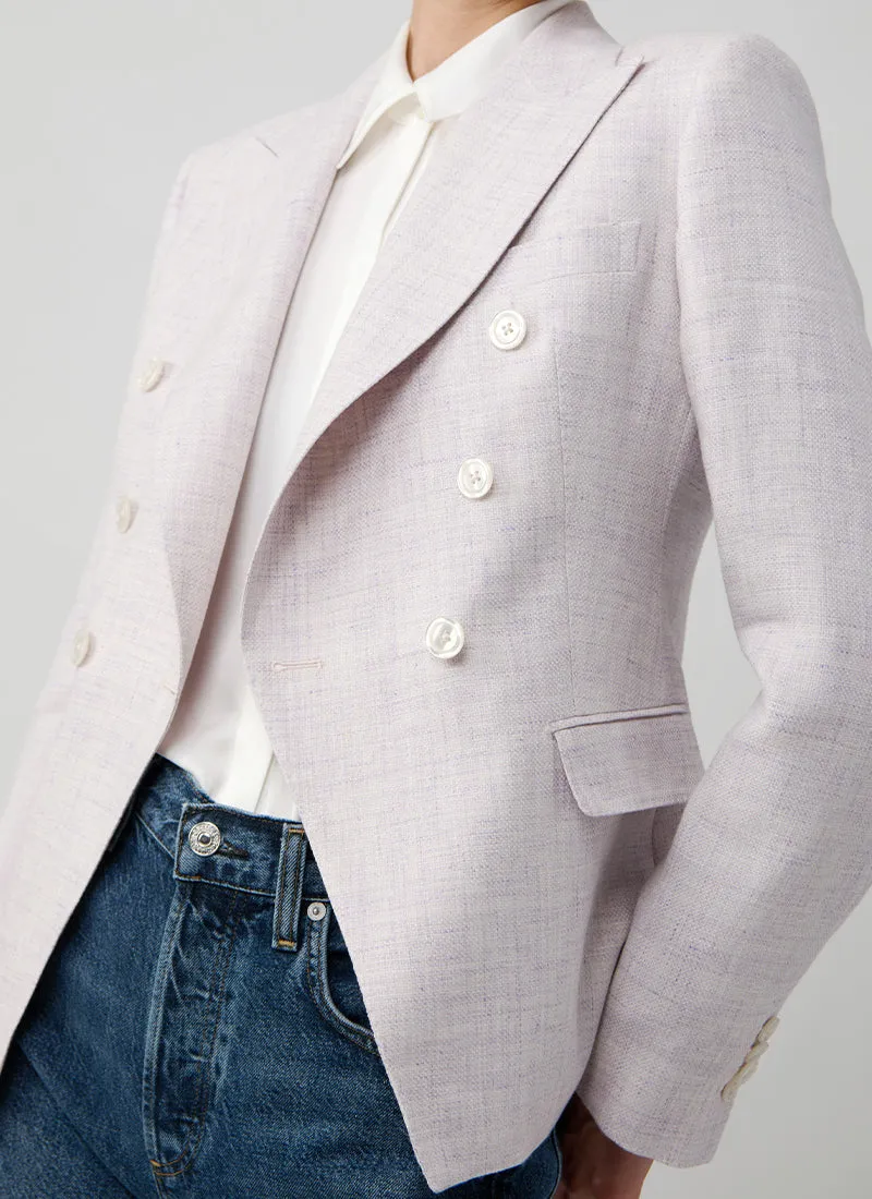 Alicya Double Breasted Lilac Bone Button Blazer