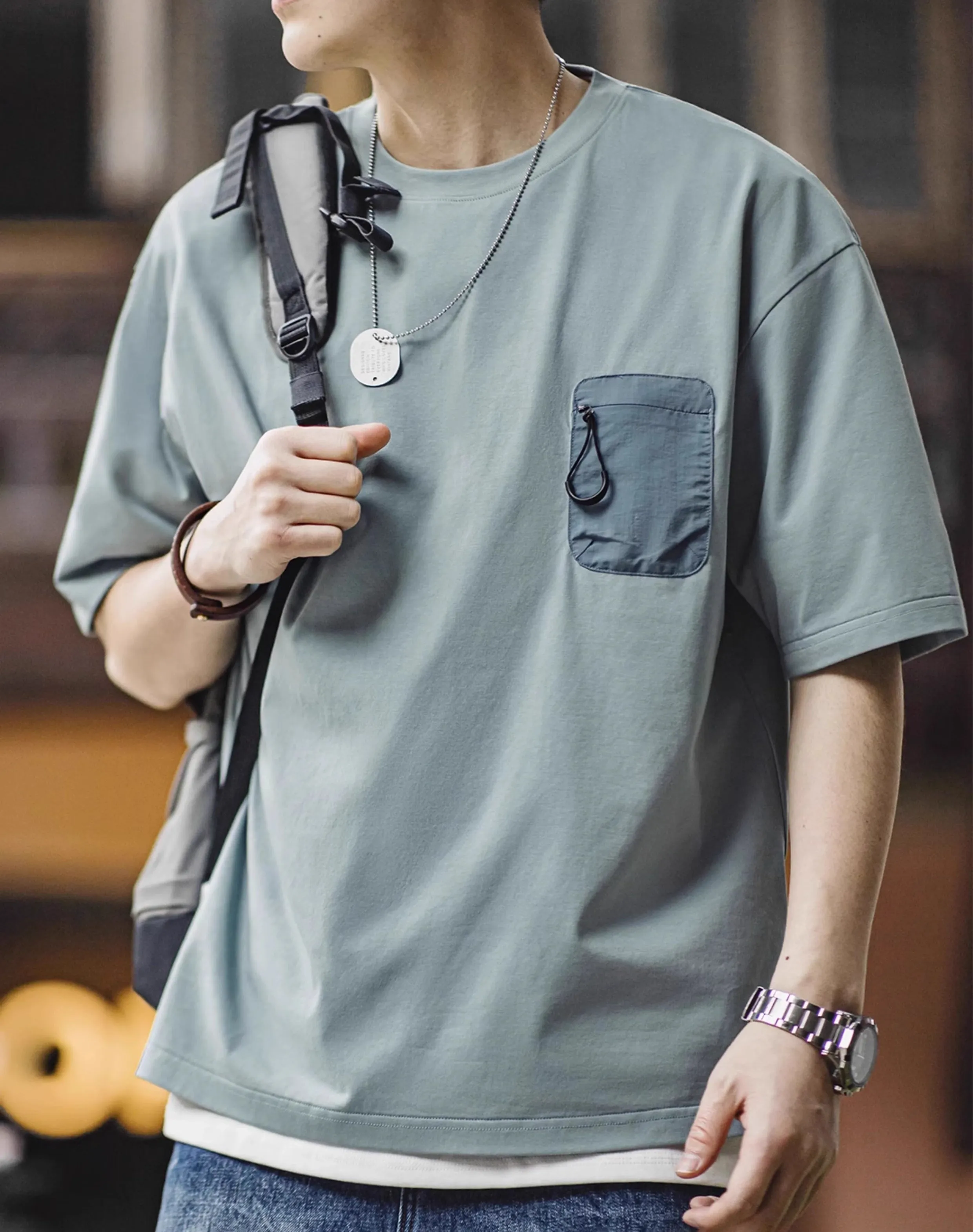 American Sorona Cool Breathable Antibacterial Half-Sleeved Men's T-Shirt