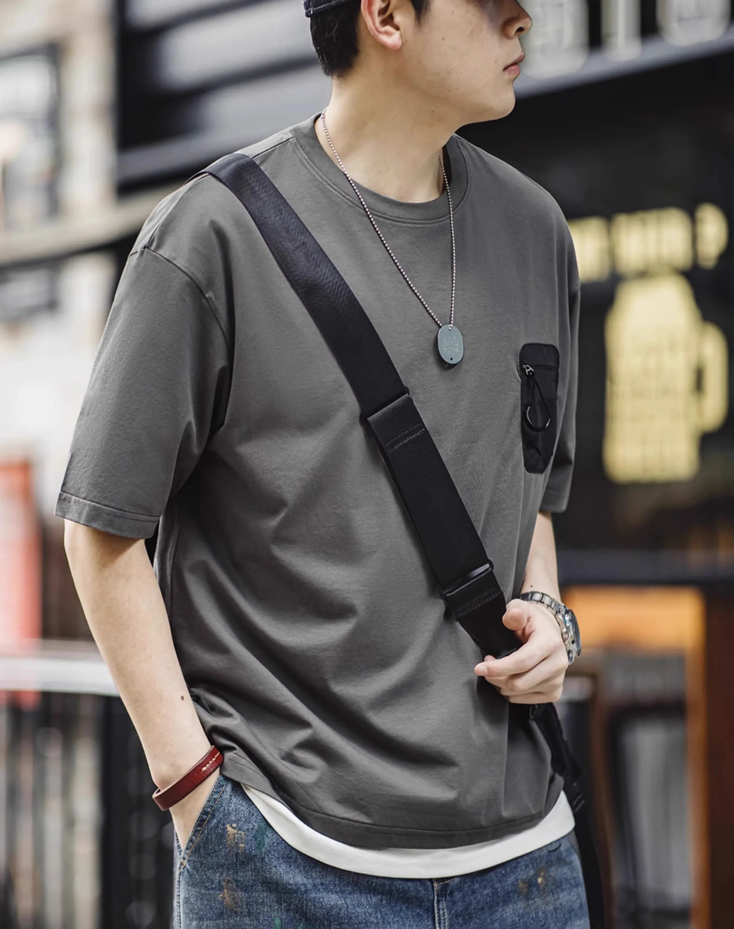 American Sorona Cool Breathable Antibacterial Half-Sleeved Men's T-Shirt