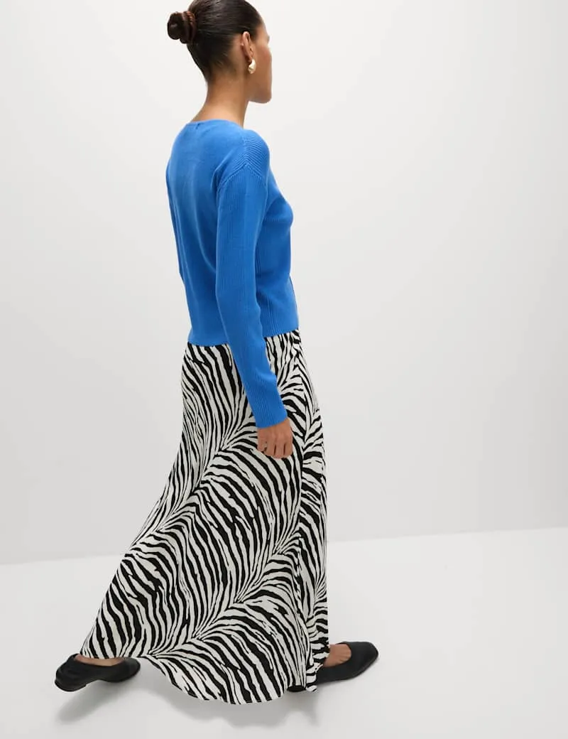 Animal Print Maxi Slip Skirt
