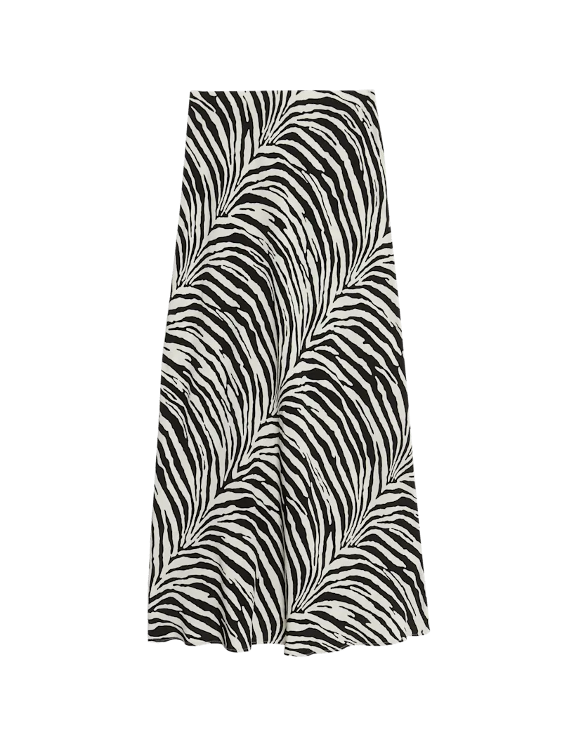 Animal Print Maxi Slip Skirt