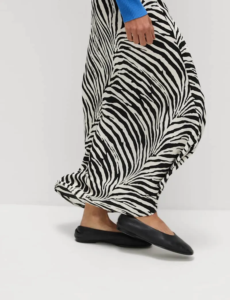 Animal Print Maxi Slip Skirt