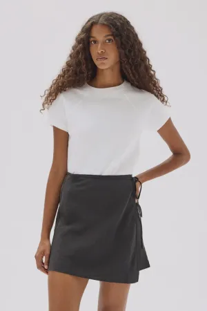 Assembly Label | Heather Silk Blend Mini Skirt -Black