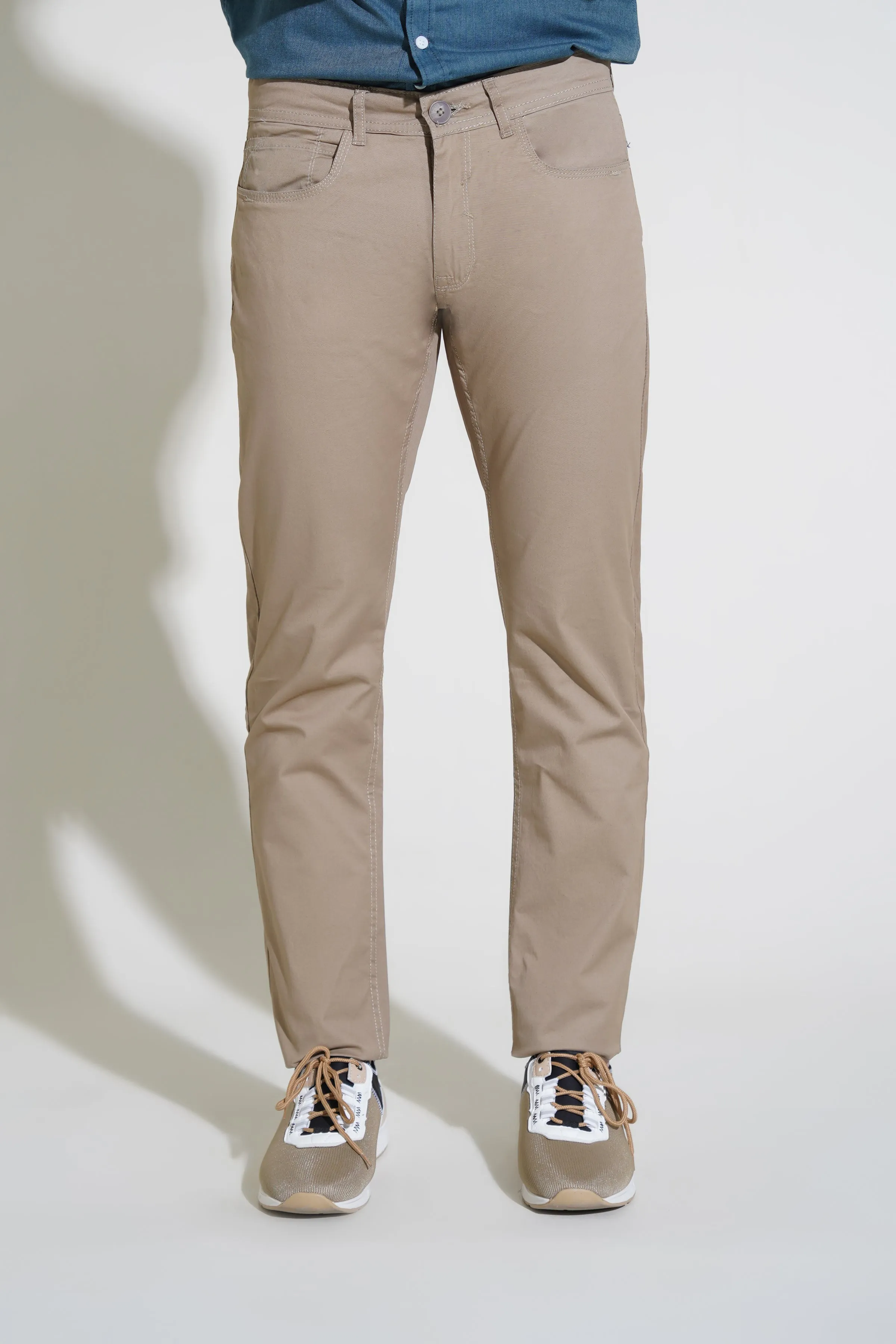 Beige Pants-Slim Fit