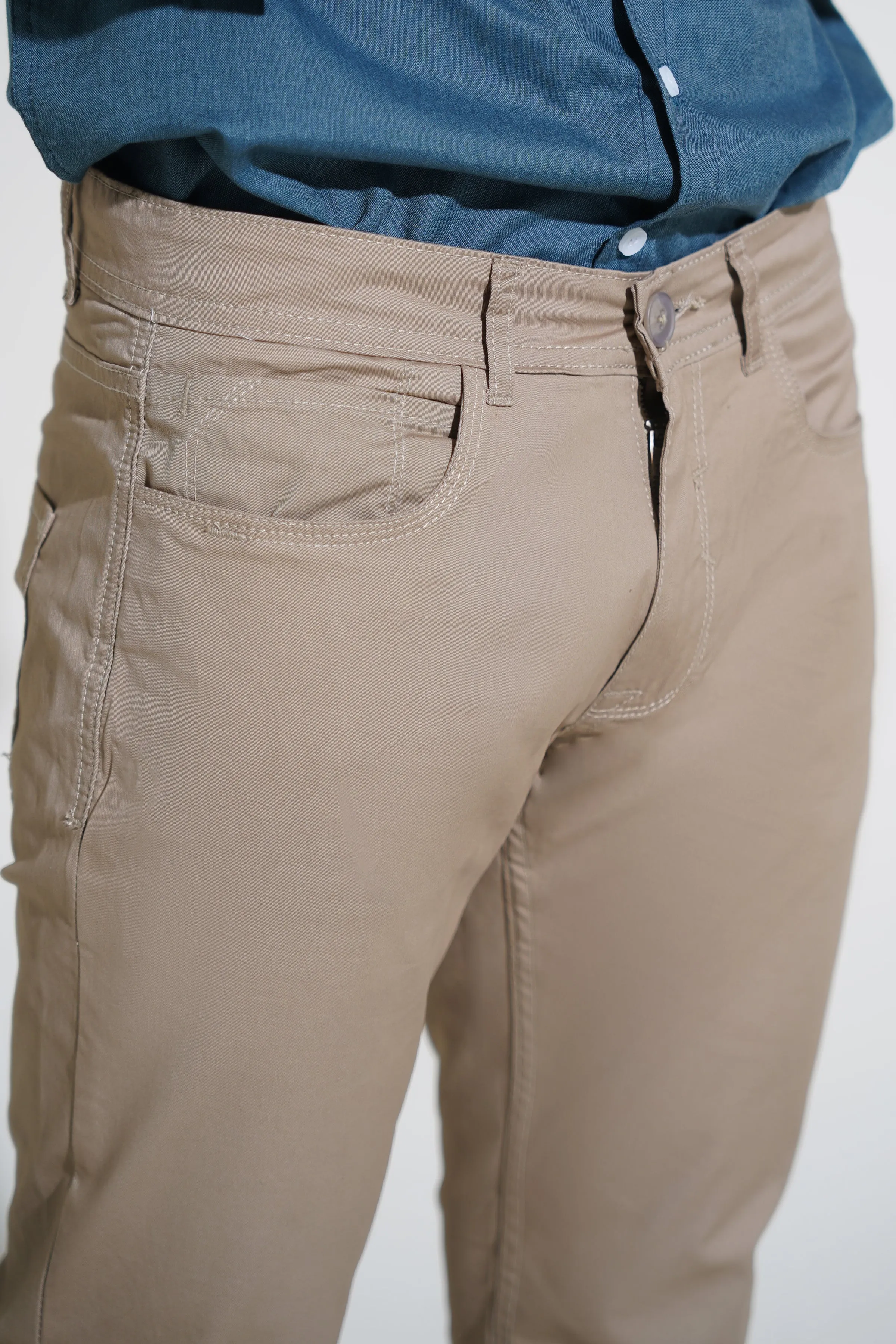 Beige Pants-Slim Fit