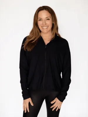 Black "Marion" SPF Lightweight Full Zip Hoodie