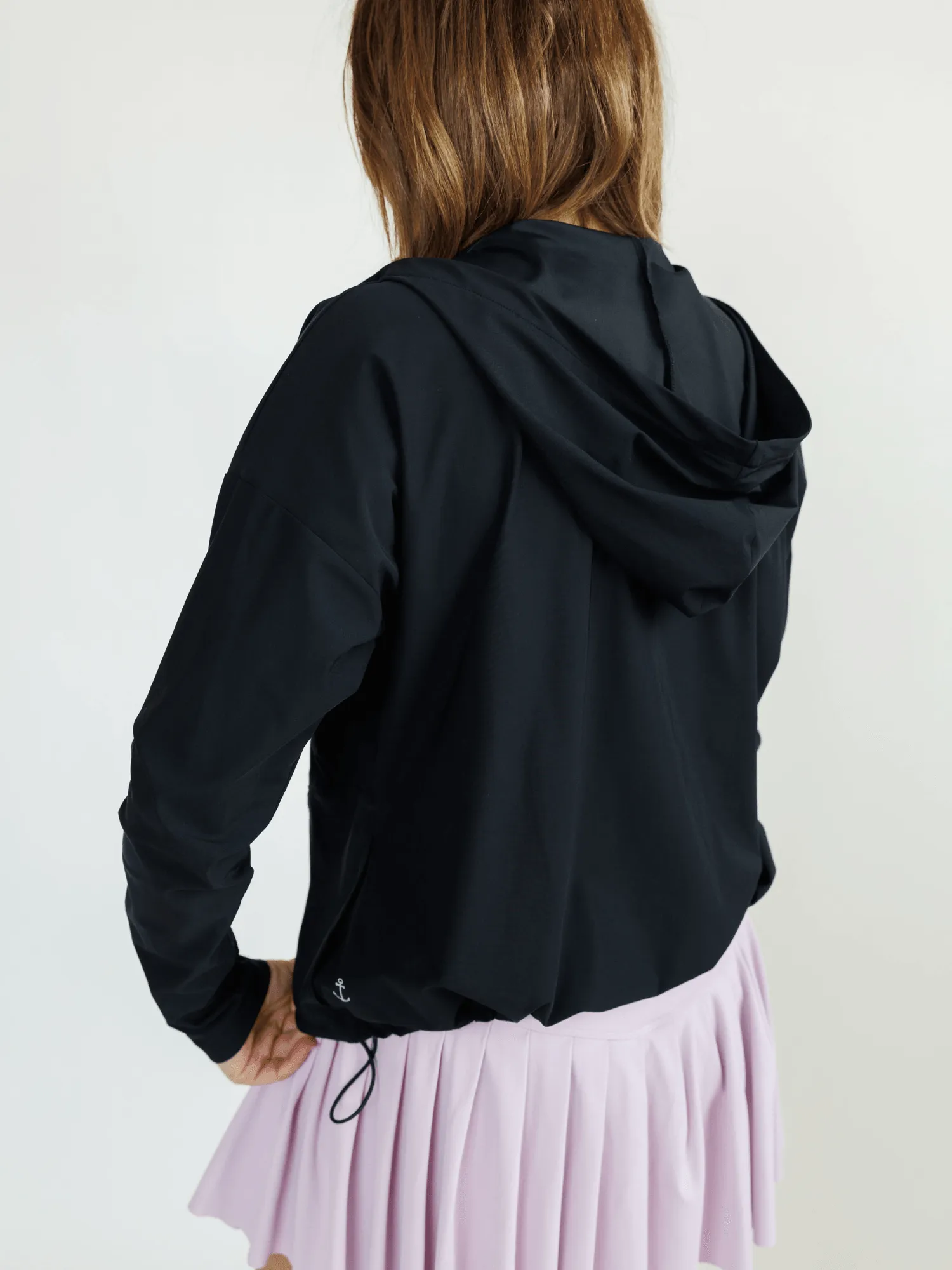 Black "Marion" SPF Lightweight Full Zip Hoodie