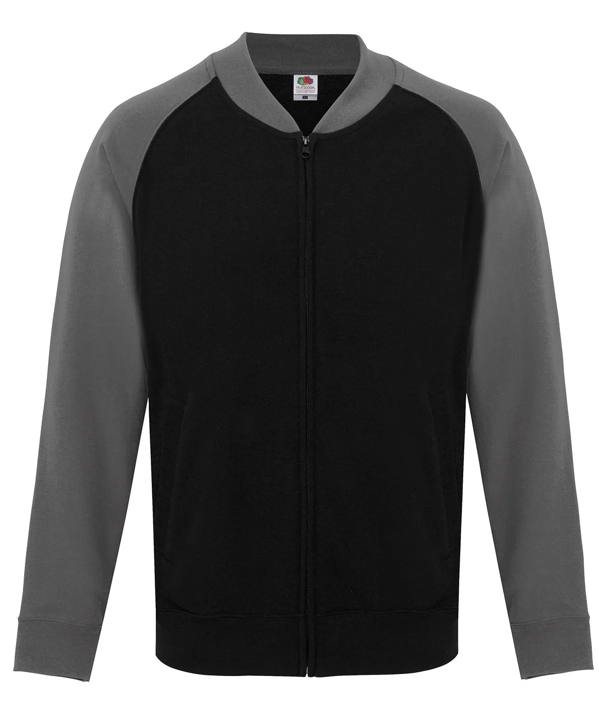 Black/Red - Baseball sweatshirt jacket