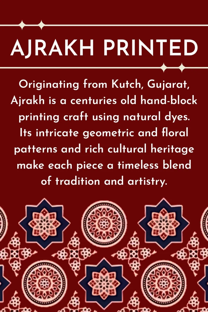 Blue Half Sleeve Ajrakh Printed Cotton Mens Shirt 10071099