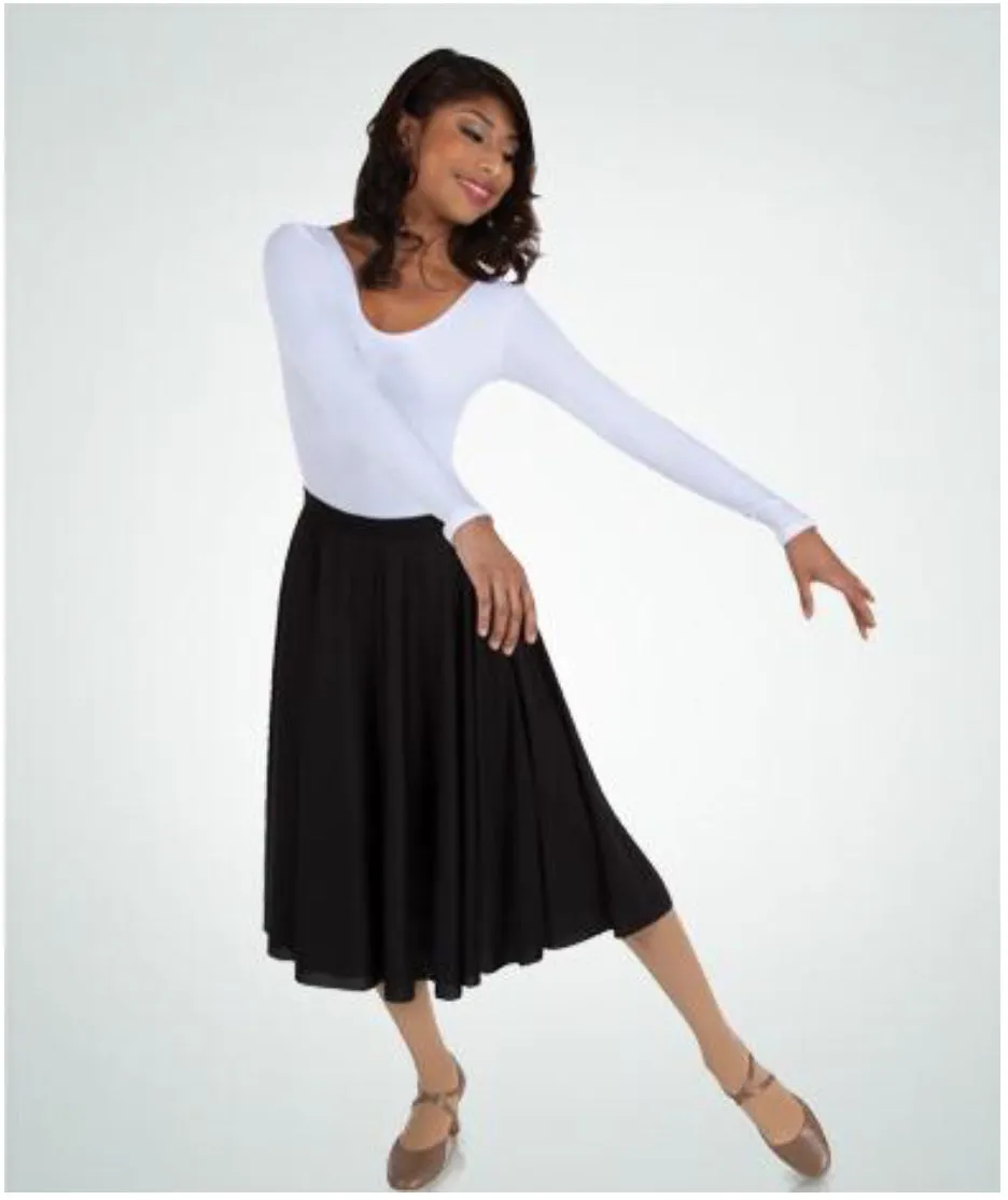 Body Wrappers - Character Dance Below-the-Knee Circle Skirt - Child (0511) - Black