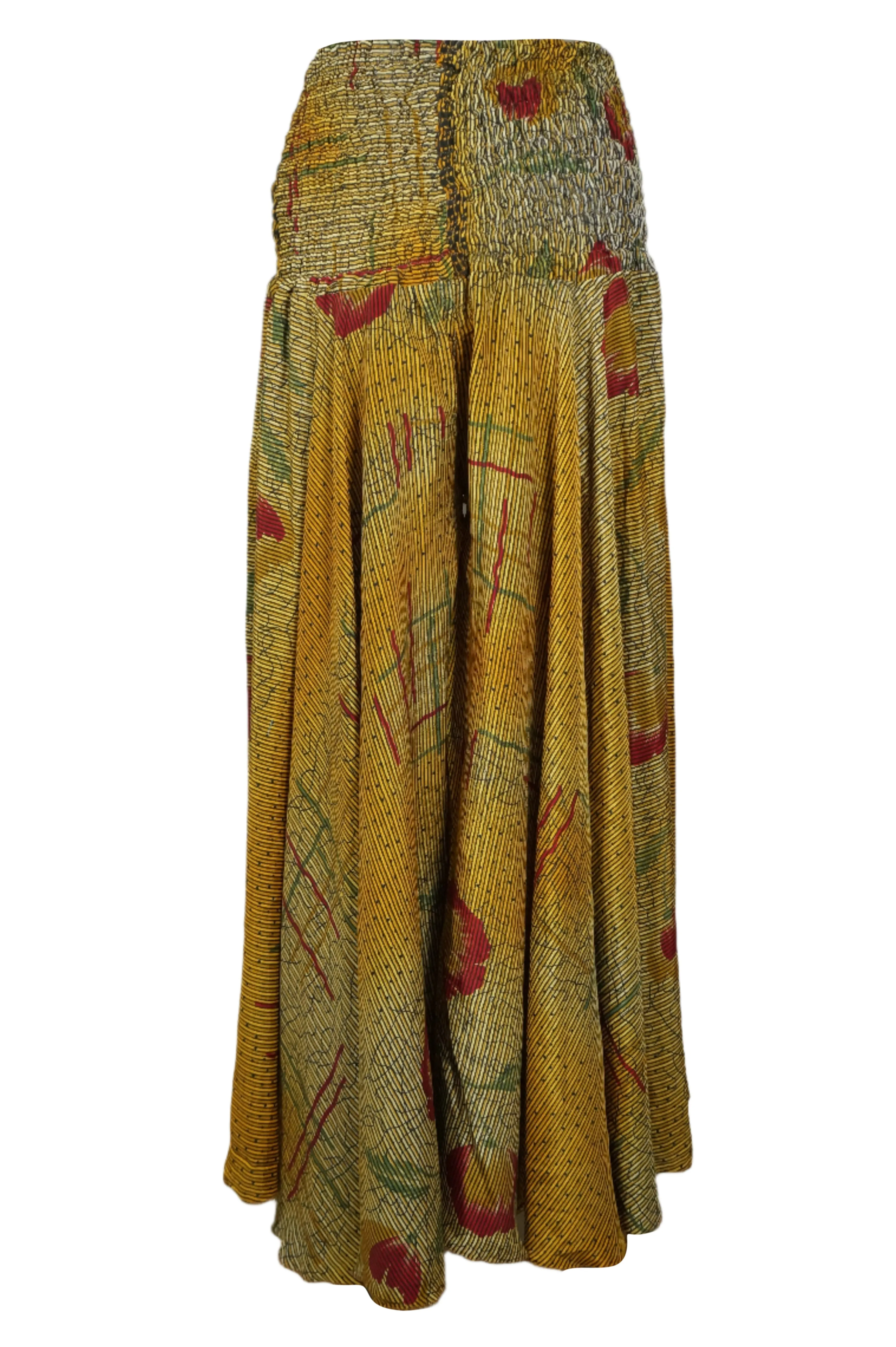 Bohemian Mustard Yellow Flared Skirt Pants – Handmade, Breezy & Beach Palazzo Pant SM