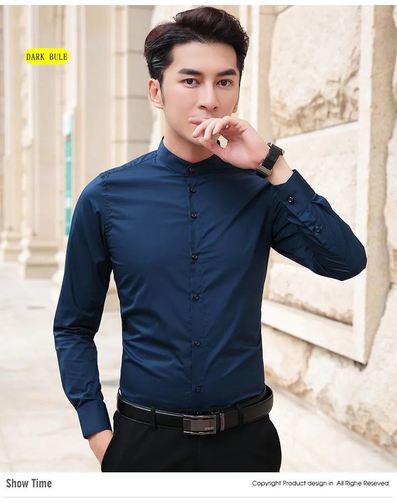 Breathable Stand Collar Business shirt