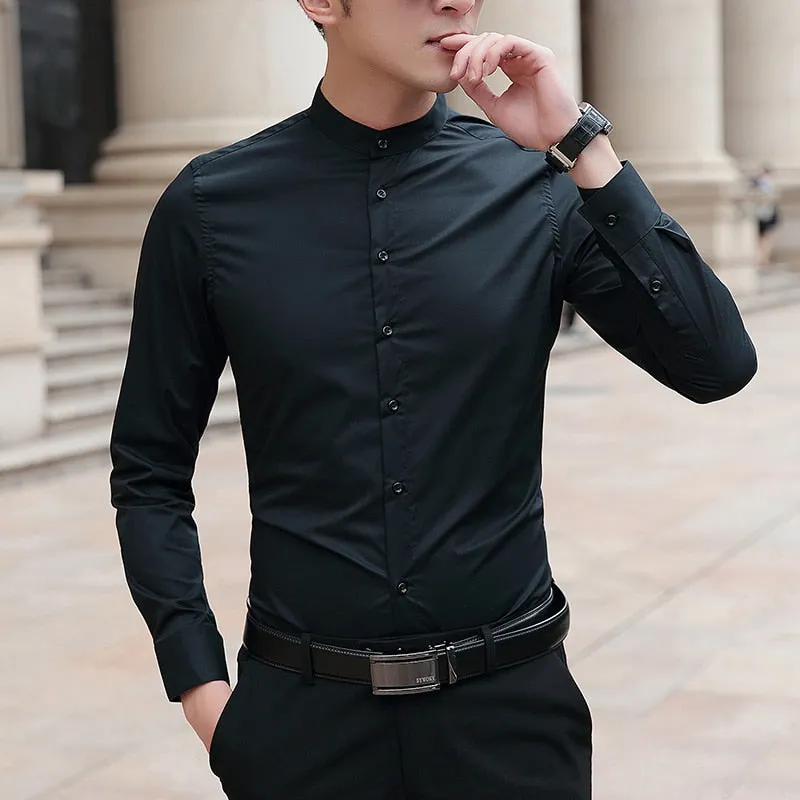 Breathable Stand Collar Business shirt