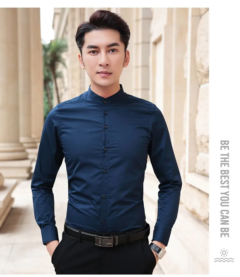 Breathable Stand Collar Business shirt