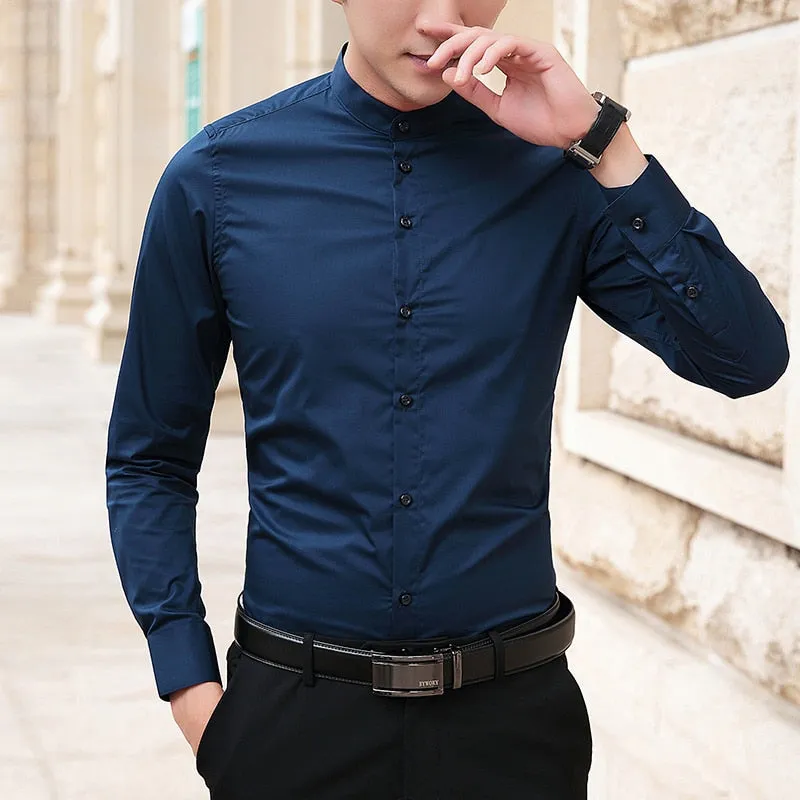 Breathable Stand Collar Business shirt
