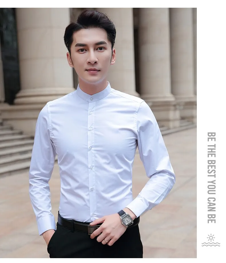 Breathable Stand Collar Business shirt