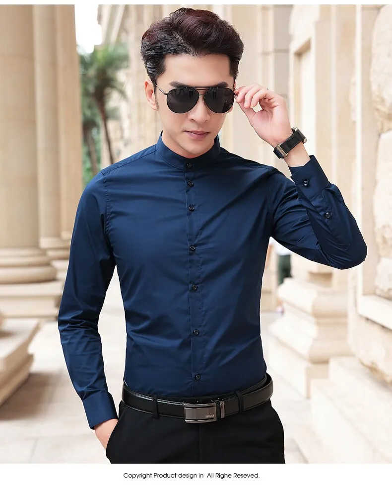 Breathable Stand Collar Business shirt