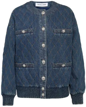 Bright Blue Glennon Quilted Denim Jacket