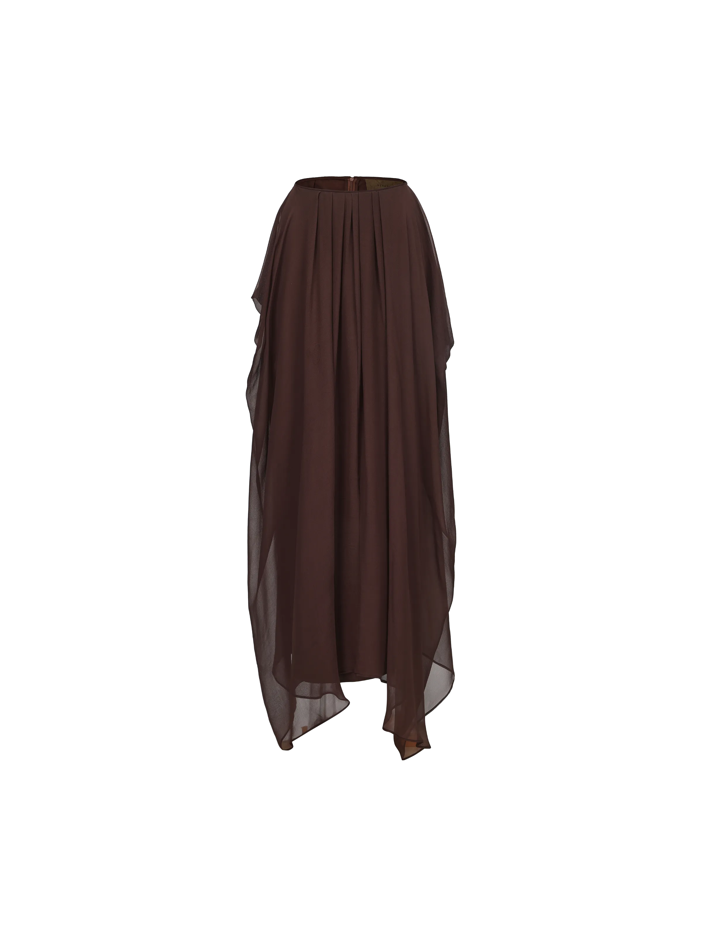 Brown Patchwork Flowing Skirt