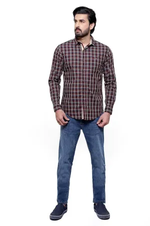 CASUAL SHIRT FULL SLEEVE CHOCOLATE BROWN SLIM FIT