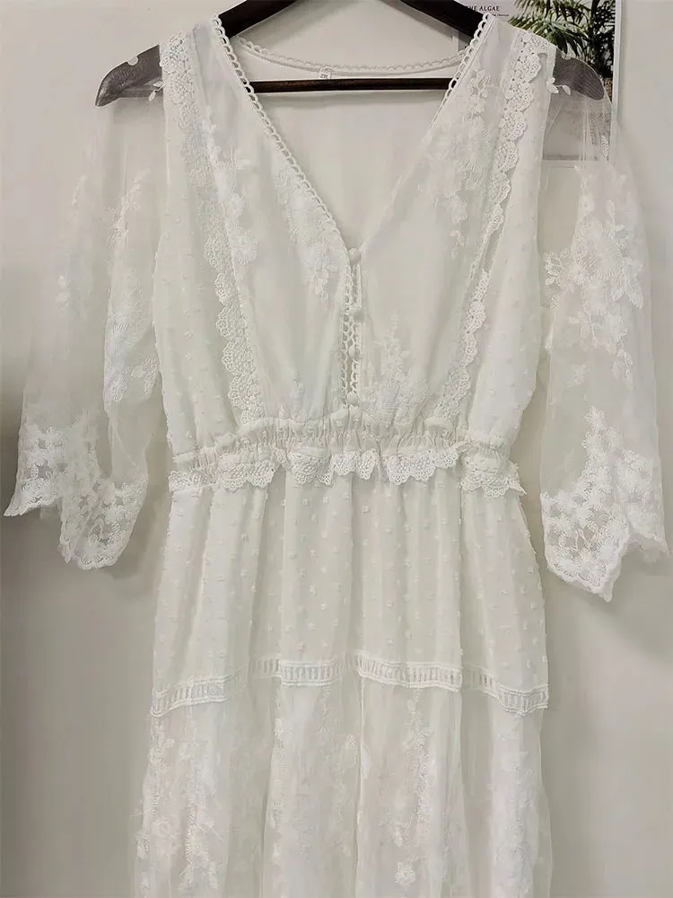 Chic White Lace Dress