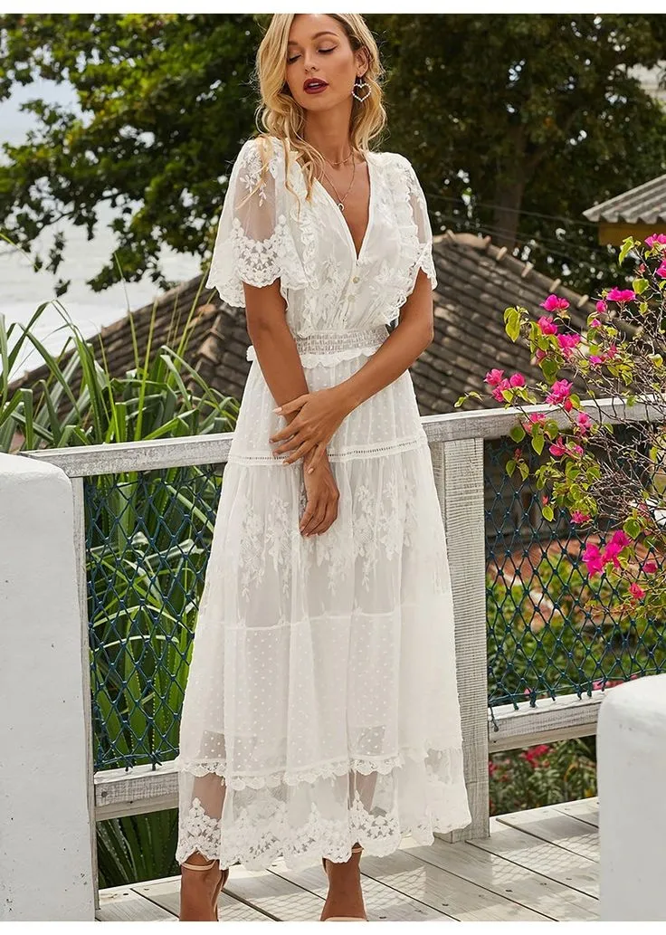 Chic White Lace Dress