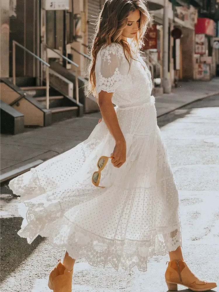 Chic White Lace Dress