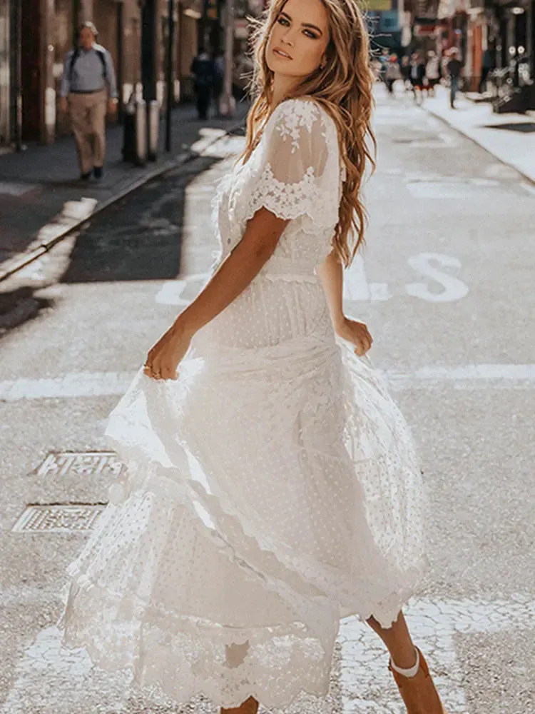Chic White Lace Dress