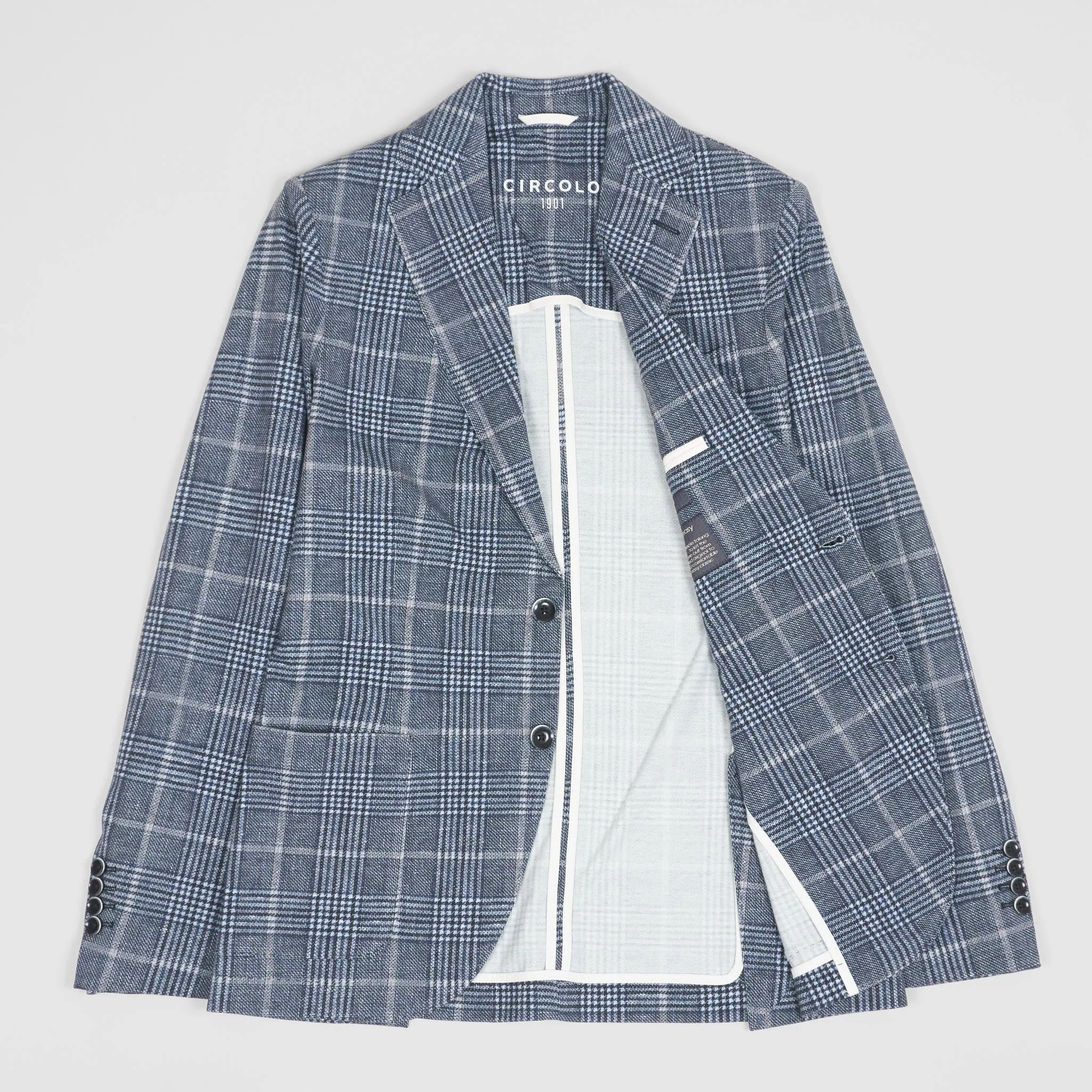 Circolo 1901 Easy To Wear Men's Plaid Blue Blazer