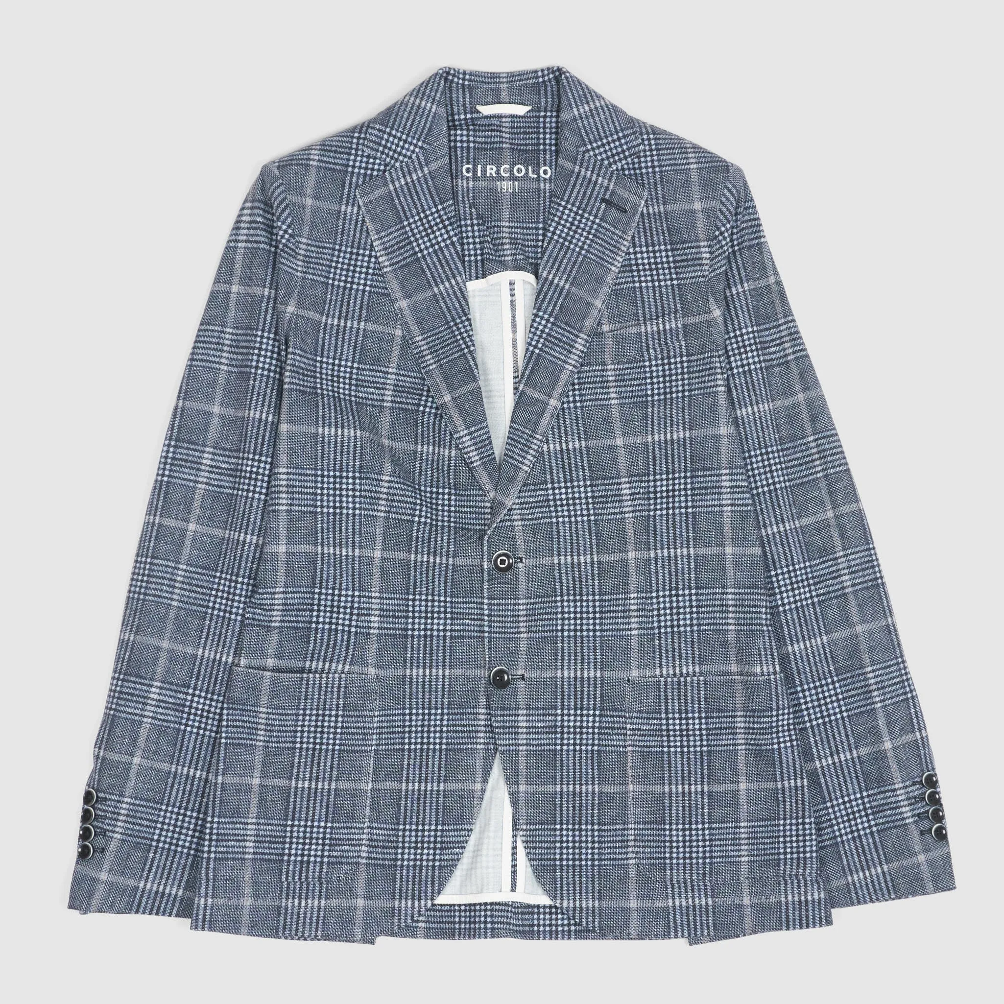 Circolo 1901 Easy To Wear Men's Plaid Blue Blazer