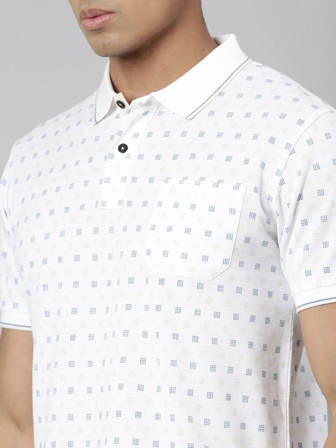 Classic Polo Men's Polo Neck Cotton Slim Fit Printed T-Shirt | BELLO-280 A SF P