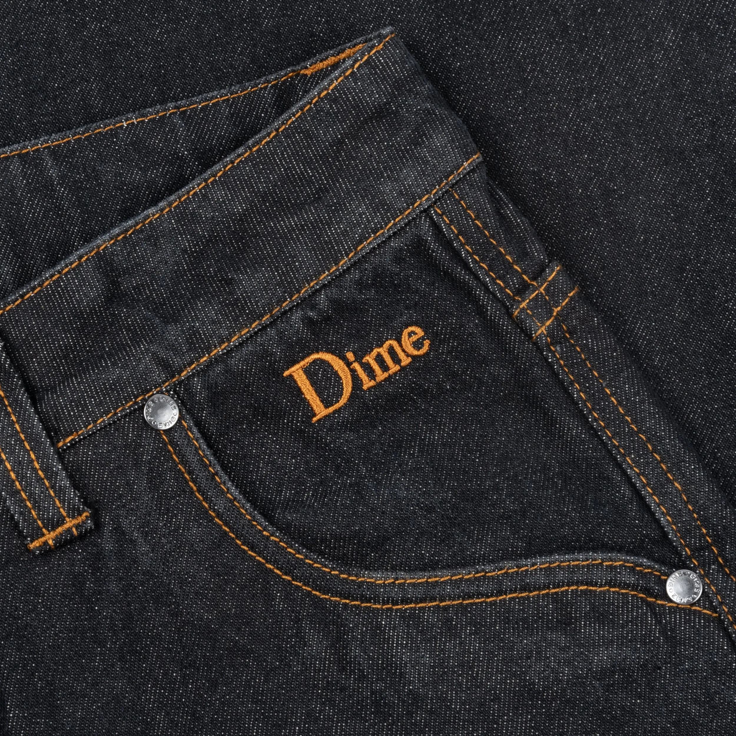 Classic Relaxed Denim Pants - Black Washed