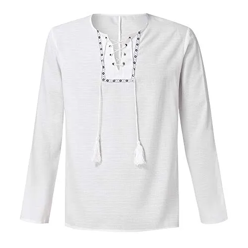 Clearance Sale for Men Coat.AIMTOPPY Men's Casual Long-Sleeved Solid Color Round Neck National Wind
