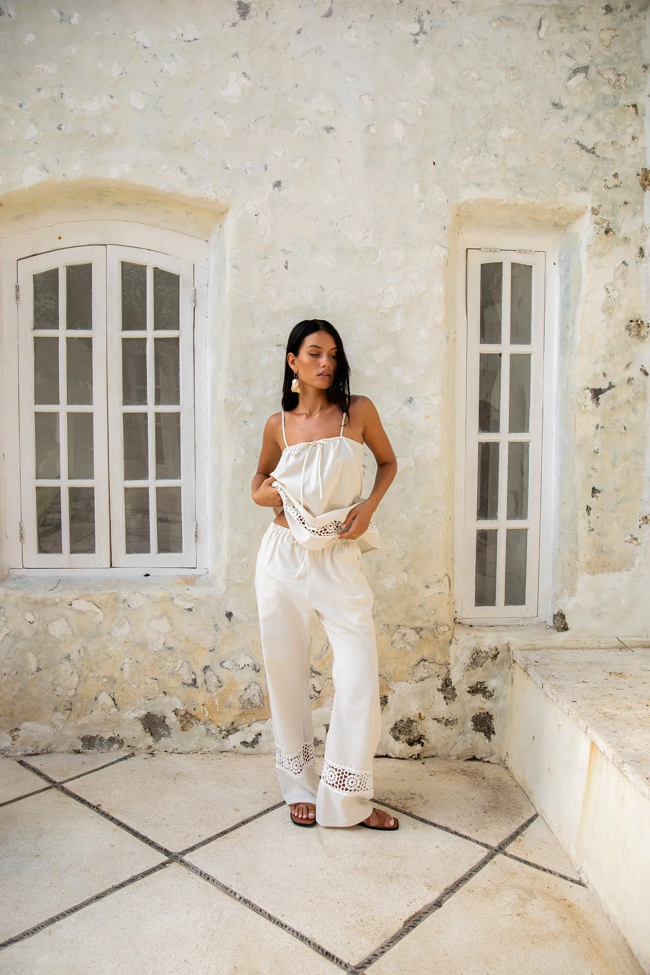 Coastal Tour Linen Pants Beige
