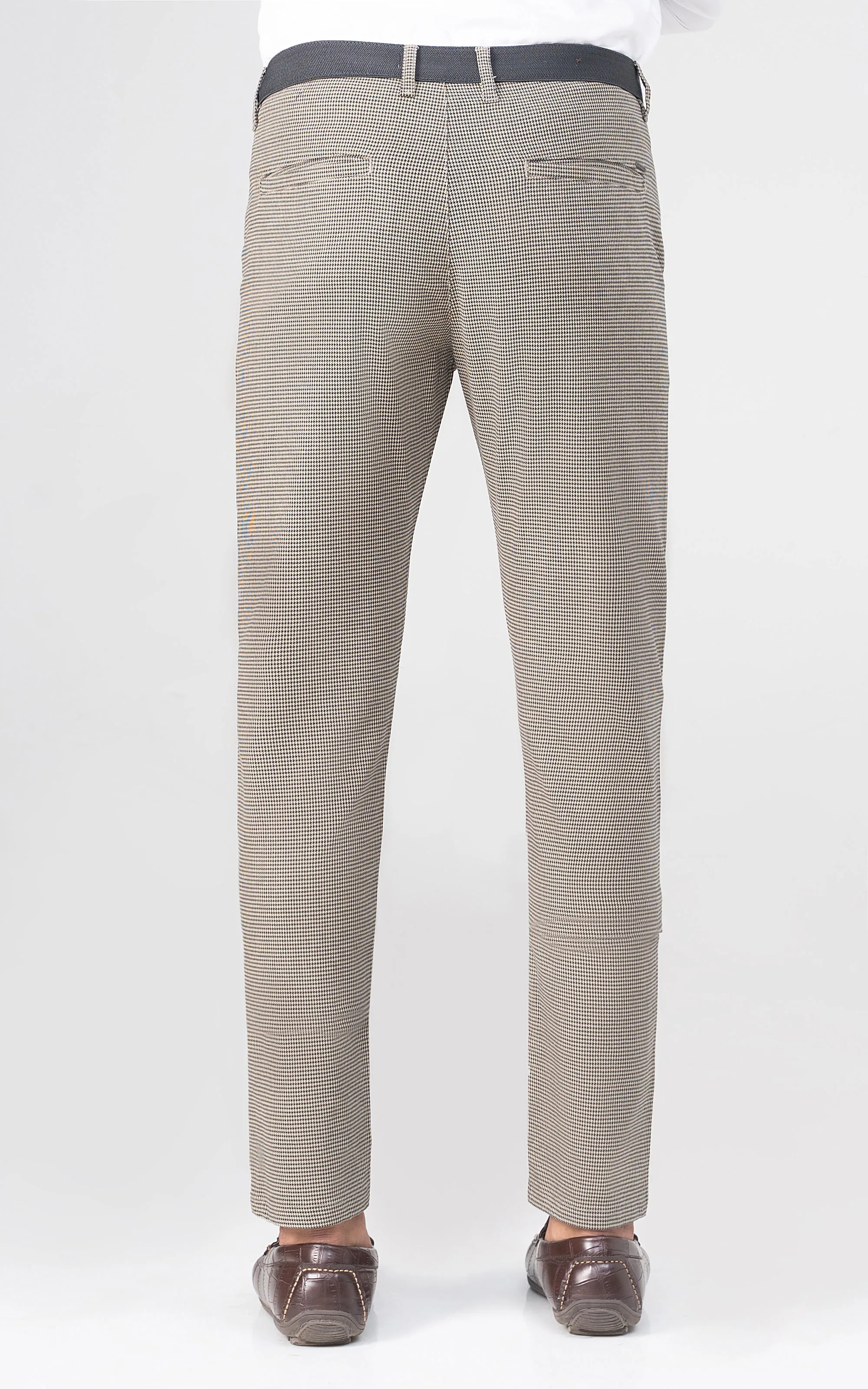 CROSS POCKET MINI CHECK PANT BEIGE BLACK