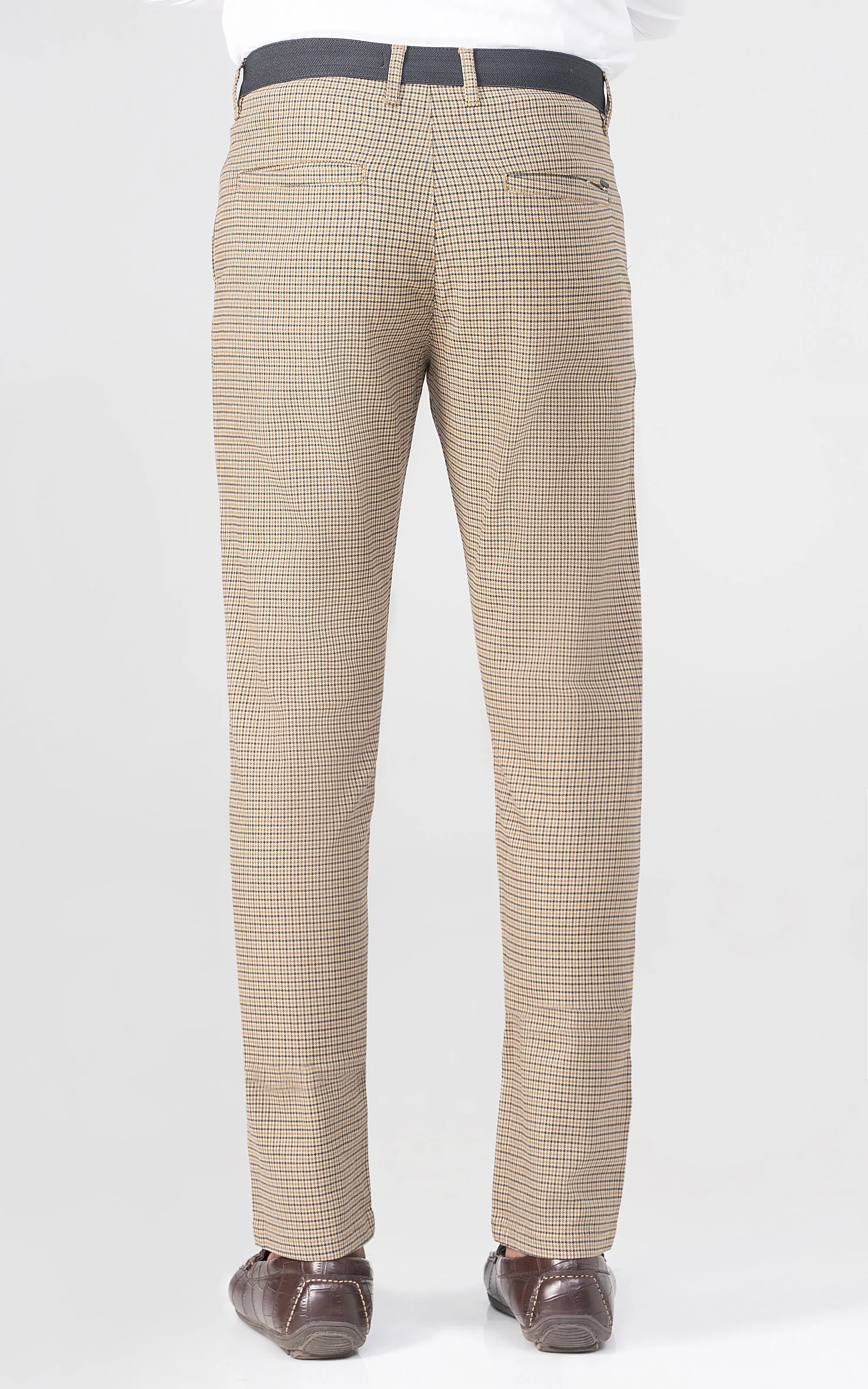 CROSS POCKET MINI CHECK PANT KHAKI BLACK