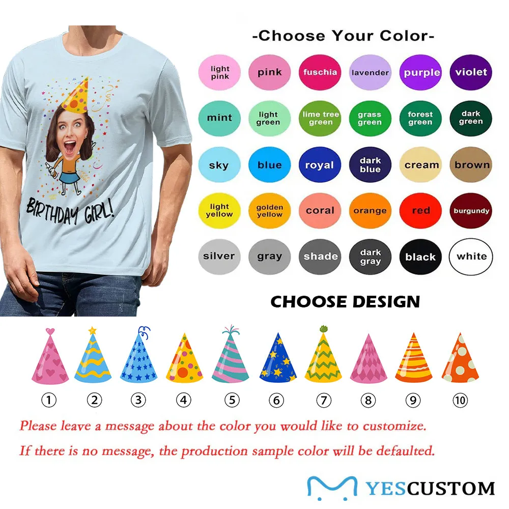 Custom Face&Text Birthday Shirts Birthday Boy Birthday Girl Birthday Party Shirts